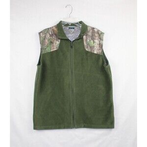 Columbia PHG Vest Men's Large Green Camouflage Fleece Full Zip Outdoor Hunting